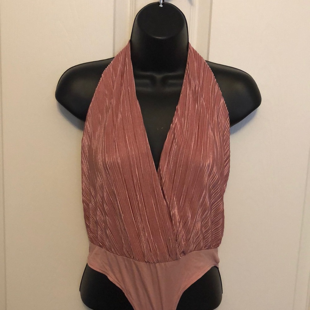 Halter open back body suit